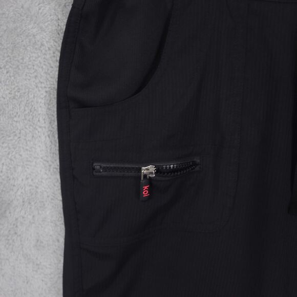 Koi Lite Scrub Pants Womens Large Black Slim Fit Mechanical Drawstring Pockets - Picture 4 of 16